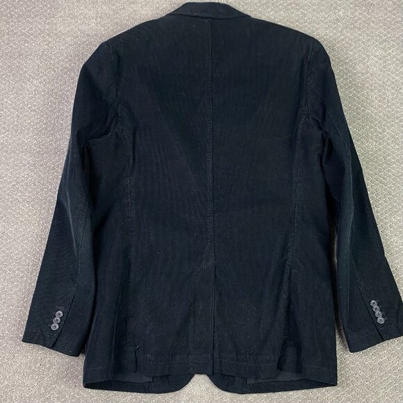 Old Navy Corduroy Blazer Sport Coat Men's Large Black Heavyweight Cotton - Picture 3 of 14